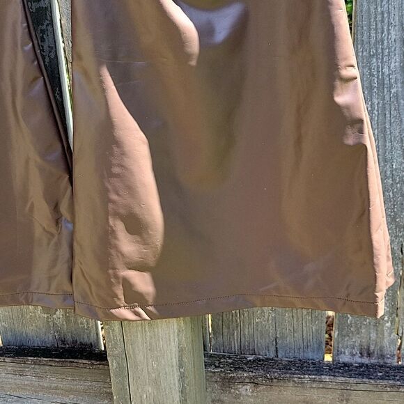 🦋NWT Y2K Faux leather high rise bell bottoms rich chocolate brown boho size M - Picture 6 of 9